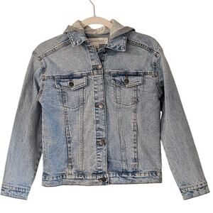 Treasure & Bond Girls' Jean Jacket with Grey Hoodie NWT L (10-12)